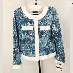 Doncaster Blue & White Water Color Floral Jacket